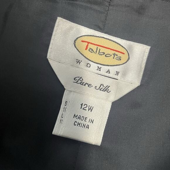 Talbots Woman Skirt Plus size 12 W Black Pure Silk A Line Midi Evening Cocktail - Picture 9 of 9